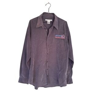 Cotton Reel Mens L/G Molson Beer Graphic‎ Button Up Shirt silky feel